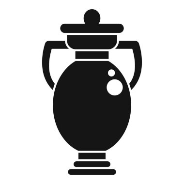 Baloncuklu bir kimyasal şişenin basit vektör simgesi, beyaz bir arkaplanda izole edilmiş.