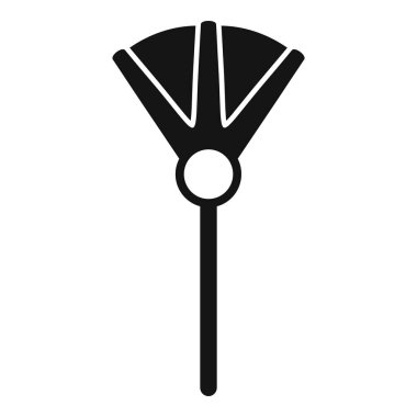 Bu siyah ve beyaz vektör çizimi bir el yelpazesi gösteriyor. Japon geleneklerine derinden bağlı bir nesne.