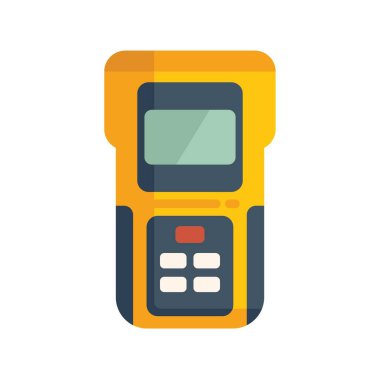 Beyaz arkaplanda ölçüm sonuçlarını gösteren sarı çoklu metre, uygulamalar ve web siteleri için mükemmel simge