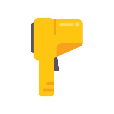 Sıcak hava üfleyen sarı bir elektrikli silah tasviri, genellikle inşaat ve yenileme çalışmalarında kullanılan bir araç