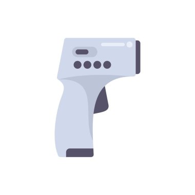 Beyaz arkaplanda izole edilmiş dijital temas dışı kızılötesi termometre.