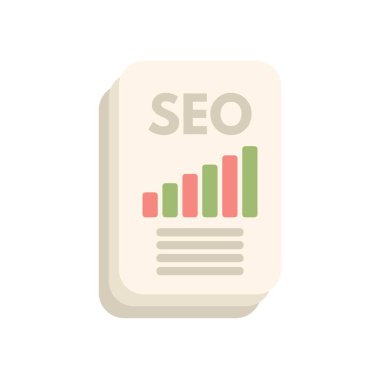 Web sitesi trafik büyümesini gösteren bir bar tablosu ile bir seo raporunun modern düz vektör simgesi