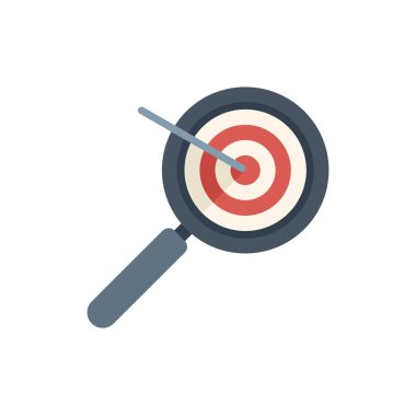 Büyüteç gözde okla kırmızı hedefi inceliyor.