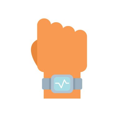 El, kalp atış hızı monitörü gösteren akıllı bir saat takıyor.