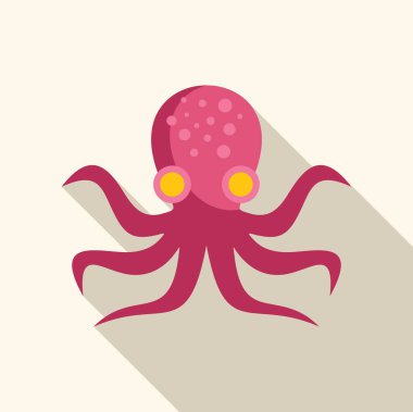 This stylized icon of a pink octopus is perfect for projects related to marine life, nature, and ocean conservation clipart