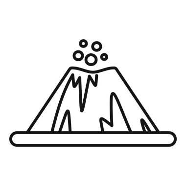 Duman ve magma püsküren basit bir volkan ikonu