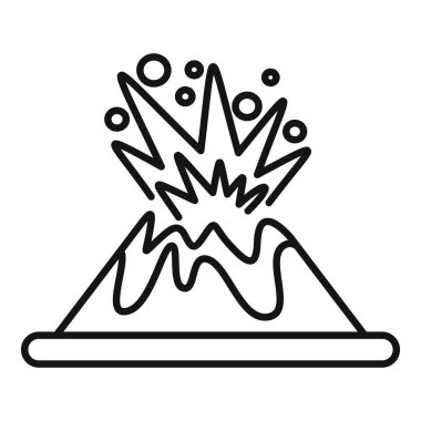 Volkan patlıyor, havaya magma ve duman püskürtüyor.