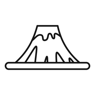 Patlayan bir volkanı temsil eden basit siyah ve beyaz vektör simgesi