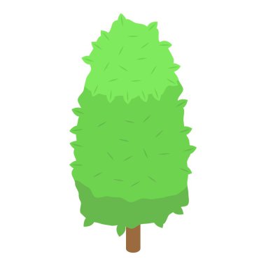 Şekil verilmiş yeşil ağaç, yuvarlak taç, doğa, parklar ve peyzaj kavramlarını resmediyor.