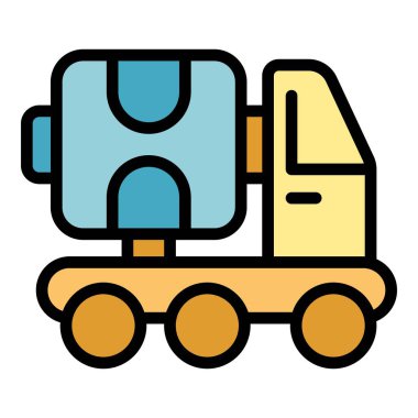 İnşaat projeleri için inşaat alanına çimento taşıyan beton karıştırıcı kamyon.