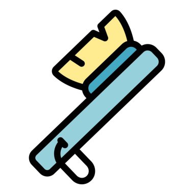 Yer temizleme araçlarını ve ekipmanları temsil eden temizlik fırçası simgesi