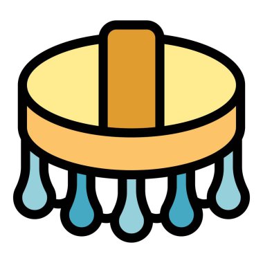 Yıkandıktan sonra su damlatan yuvarlak saç fırçasının bu simgesi kişisel hijyeni temsil ediyor.