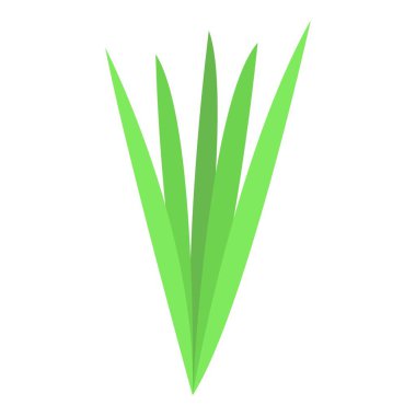 Yukarı doğru büyüyen yeşil çimlerin, beyaz arkaplanda izole edilmiş basit vektör çizimi