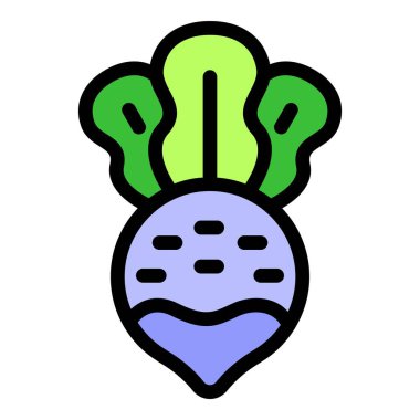 Bu basit kohlrabi sebzesi ikonu sağlıklı beslenmeye ihtiyacı olan her proje için mükemmeldir.