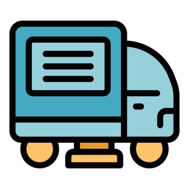 Sokak temizleme makinesi, modern bir tasarım simgesi olan dönen fırçalarla yol kenarını temizliyor.