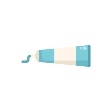 Yapıştırıcıyı sıkan mavi ve beyaz diş macunu tüpü