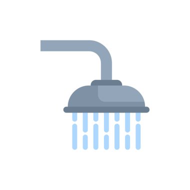 Bu vektör illüstrasyonunda temizlik ve rahatlama kavramlarını temsil eden bir duş başlığı var.