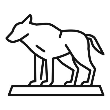 Kurt heykeli, uygulamalar ve web siteleri için temel taşı simgesi üzerinde duruyor