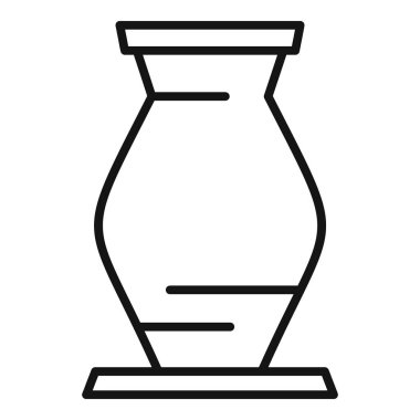 Yüksek seramik vazonun basit bir simgesi bir kaide üzerinde duruyor, el sanatları, çömlek veya ev dekorasyonu projeleri için mükemmel.