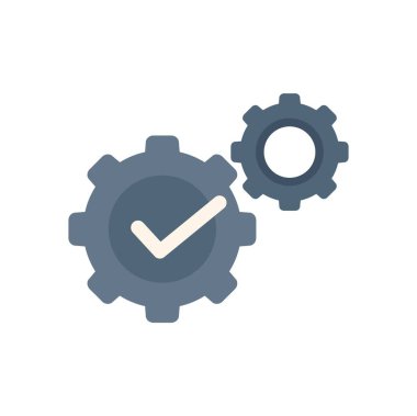 İşaretli iki dişli başarılı bir çalışma sürecini, mekanizmayı veya iş akışını temsil ediyor