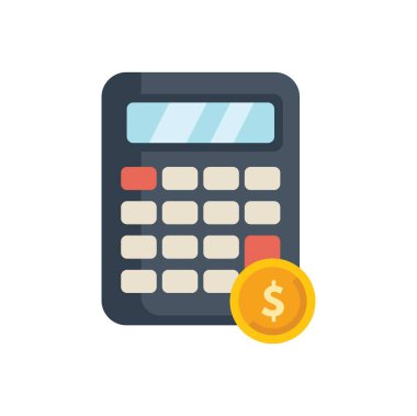 Para hesaplayan bir hesap makinesinin basit düz vektör çizimi