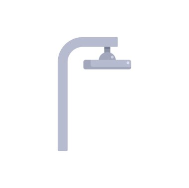 Modern bir sokak lambasının dış mekanı aydınlatan minimalist vektör çizimi