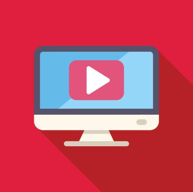 Masaüstü bilgisayarı ekranın ortasında bir çalma düğmesi olan bir video yayınlama servisi görüntülüyor