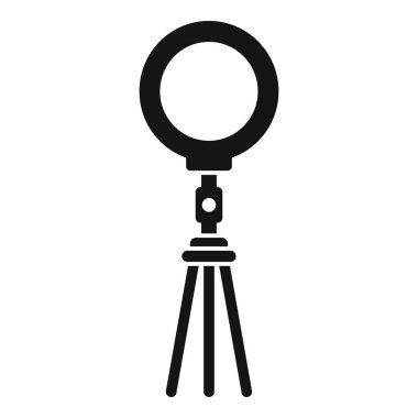 Bir üçayak üzerinde duran bir halka ışığının basit simgesi, fotoğraf çekmek ya da yayın yapmak için kullanılır