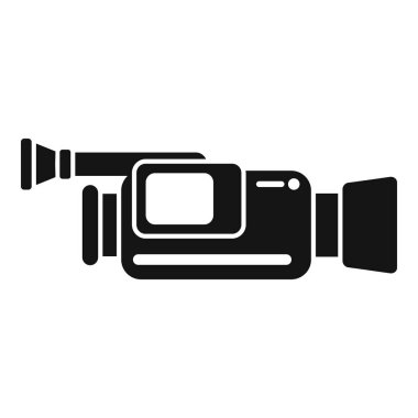 Canlı olayları kaydetmek için profesyonel bir video kameranın basit vektör simgesi