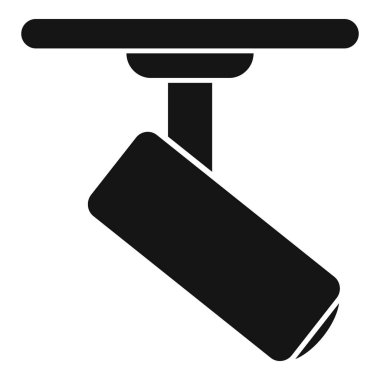 Bu basit vektör simgesi, aşağıdaki boşluğu aydınlatan, tavandan sarkan bir spot ışığını temsil ediyor.