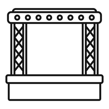 Kiriş sistemi olan basit bir platform simgesi, olay örgüsü ve sahne tasarımı kavramları için mükemmel