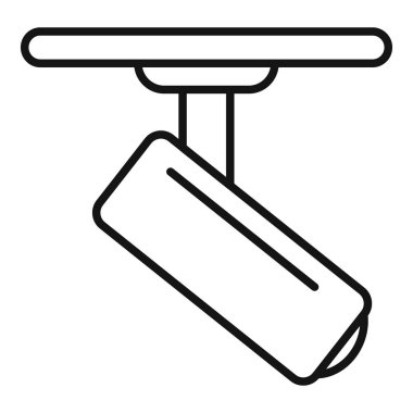 Spot ışığının tavan raylarında asılı basit bir vektörü