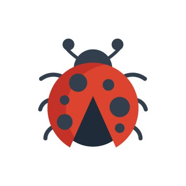 Çizgi film uğurböceği kanatlarını açıyor, uçmaya hazır.