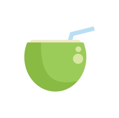 Hindistan cevizli taze su pipetle servis edilir, ferahlatıcı bir yaz içeceği için mükemmeldir.