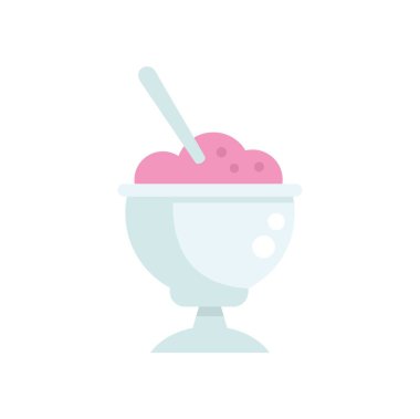 Cam bardakta pembe bir dondurma var.