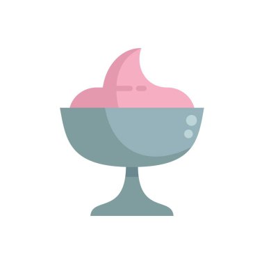 Metal bir bardaktaki pembe dondurmanın stilize edilmiş çizimi, potansiyel olarak beyin donmasından bahsediyor.