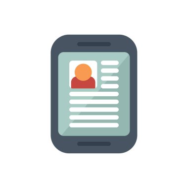 Smartphone bir iş başvurusunda bulunan adayın müfredat vitaminini göstermektedir