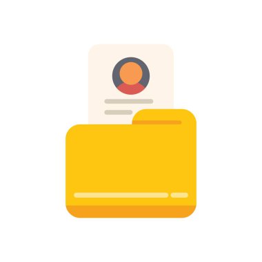 Bu vektör simgesi kişisel profil bilgisi depolanan sarı bir dizin gösterir