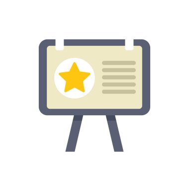 Whiteboard başarı için bir yıldızla bir iş sunumu yapıyor.