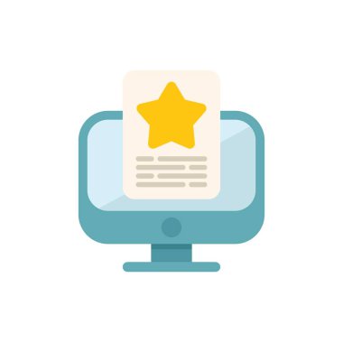 Masaüstü bilgisayarı beş yıldızlı bir müşteri değerlendirmesini gösteriyor, olumlu geri bildirim ve memnuniyeti simgeliyor