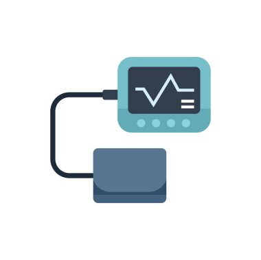 Tonometre kan basıncını ölçüyor. Kalp atışları ekranda görünüyor.