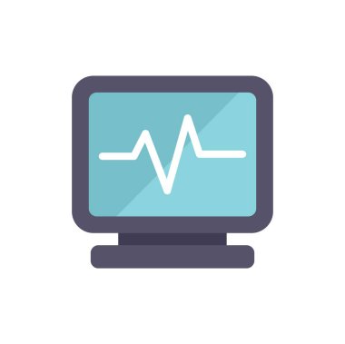 Bilgisayar monitörü ekokardiyogram kalp atışı ölçümleri gösteriyor. Genelde hastanelerde görülür.