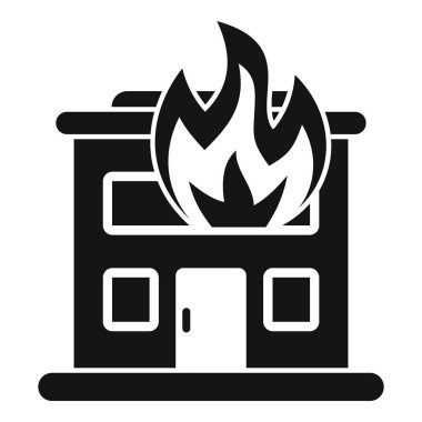 Yanan ev sembolü kabartma biçiminde, yangın sigortasıyla ilgili her amaca uygun.