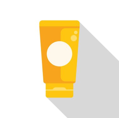 Boş yuvarlak etiketli sarı kozmetik tüp açık gri arkaplanda bir gölge oluşturuyor