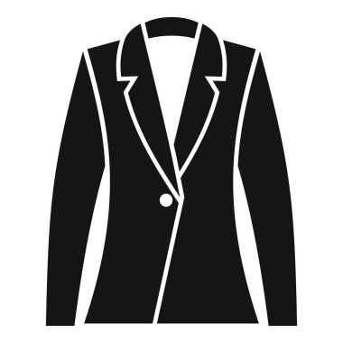 Resmi toplantılar ve zarif etkinlikler için iş kıyafetlerini temsil eden basit siyah ceket simgesi