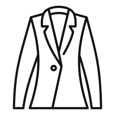 Bir blazer ceketin basit çizgi simgesi, moda ve giyimle ilgili tasarımlar için mükemmel