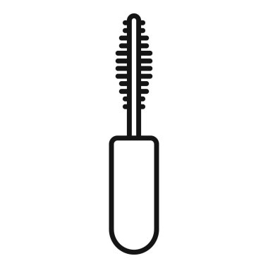 Maskara fırçasının basit çizgi sanat simgesi, makyaj uygulamasını temsil etmek için mükemmel.