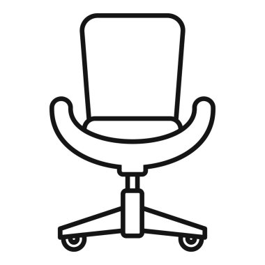 Tekerlek ikonlu basit modern ofis sandalyesi, rahat bir iş yeri için mobilya.