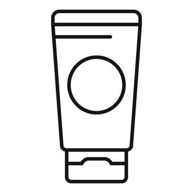 Altında boş etiket olan kozmetik tüpü duruyor.