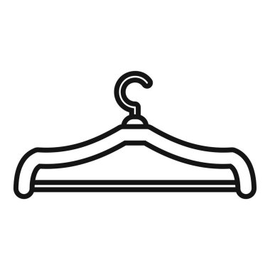 Boş bir elbise askısının bu basit siyah beyaz ikonu moda perakende endüstrisini temsil ediyor.